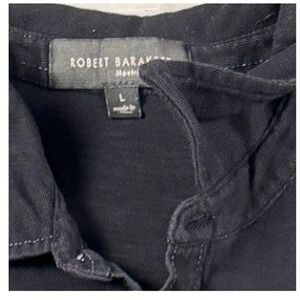 Robert Barakett Men Black Polo Shirt Large Cotton Short Sleeve Resortwear Casual